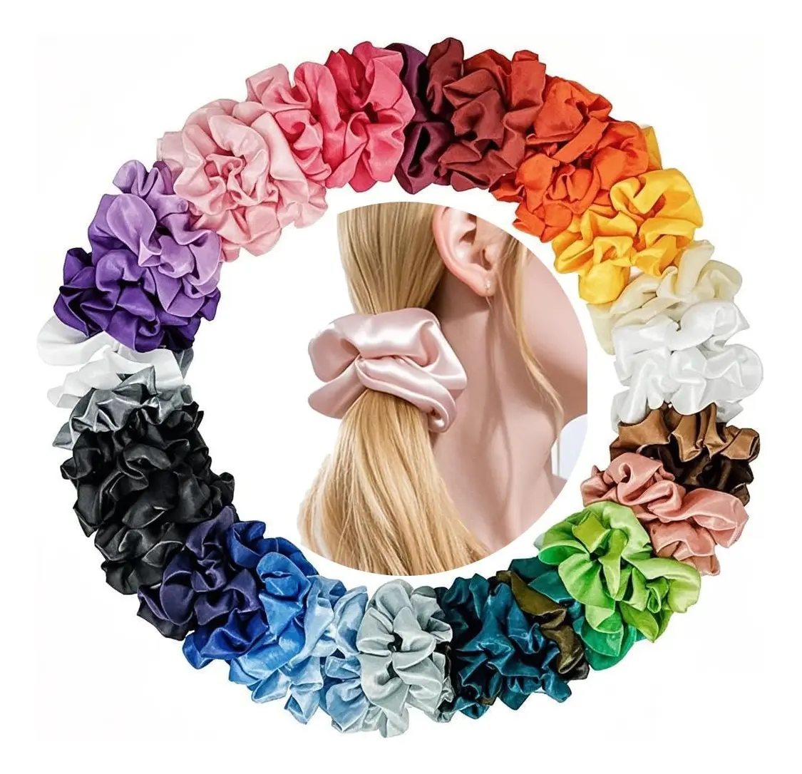 Waikil 50 Pzs Ligas Elásticas Para Cabello Scrunchies De Satén