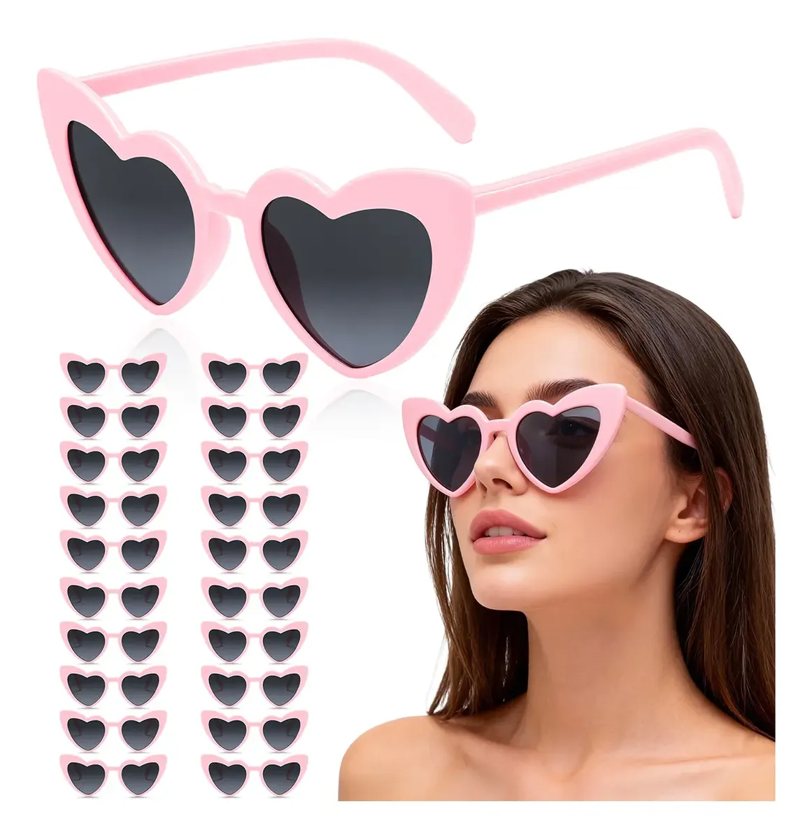 20pz Gafas De Sol Corazón Accesorios Moda Niñas Mujer Lentes