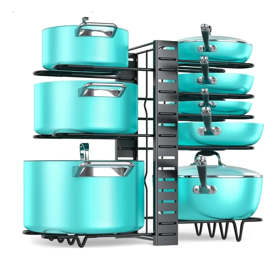 Estante Organizador Para Ollas, Sartenes Ajustable 8 Niveles