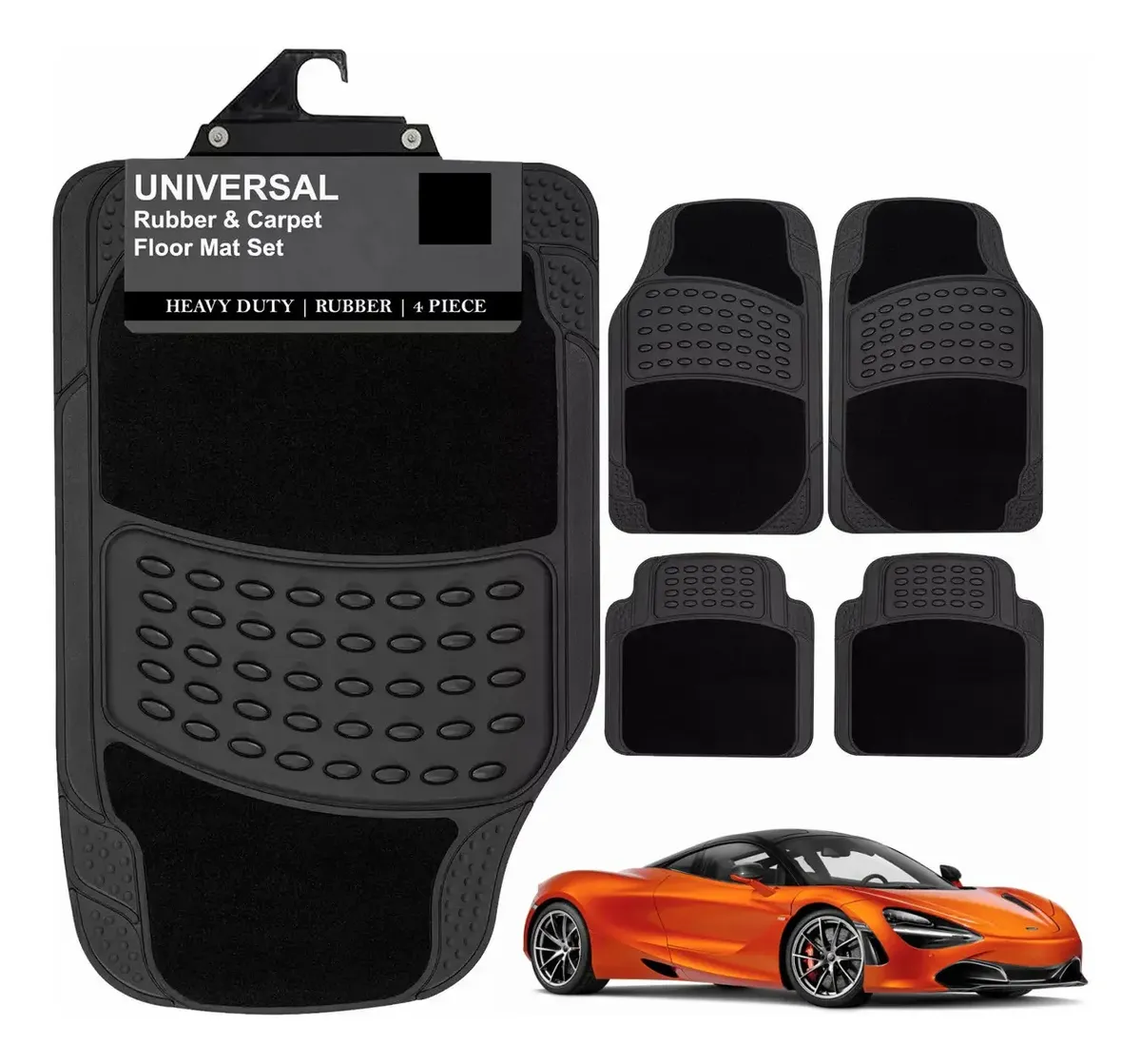 Tapetes Para Auto Universales Uso Rudo Juego De 4 Piezas