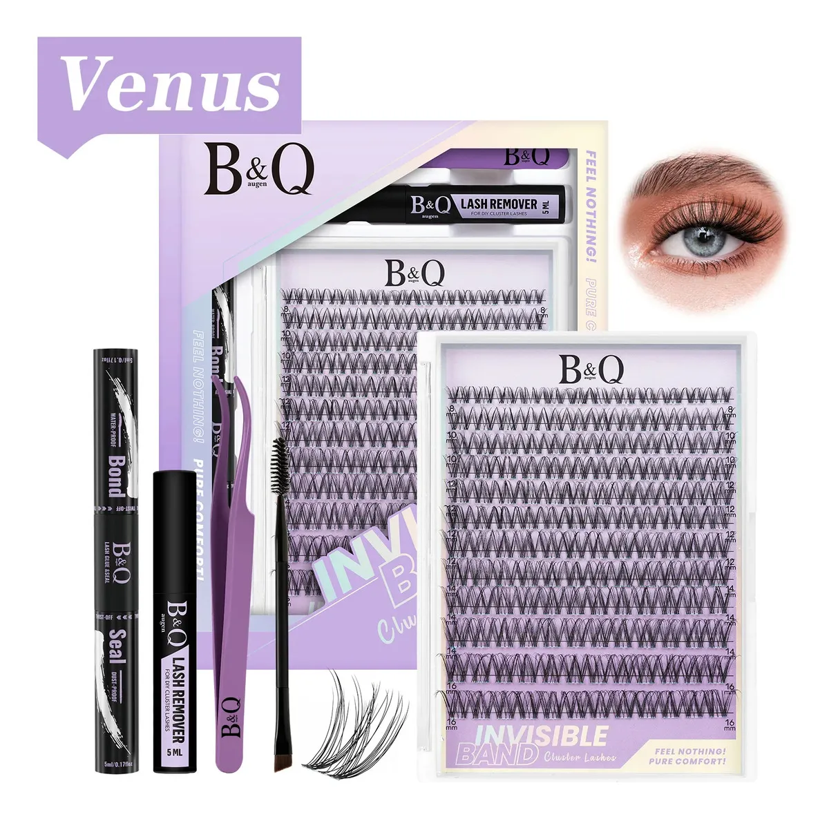 kit de extensiones de pestañas Venus raíces invisibles B&q