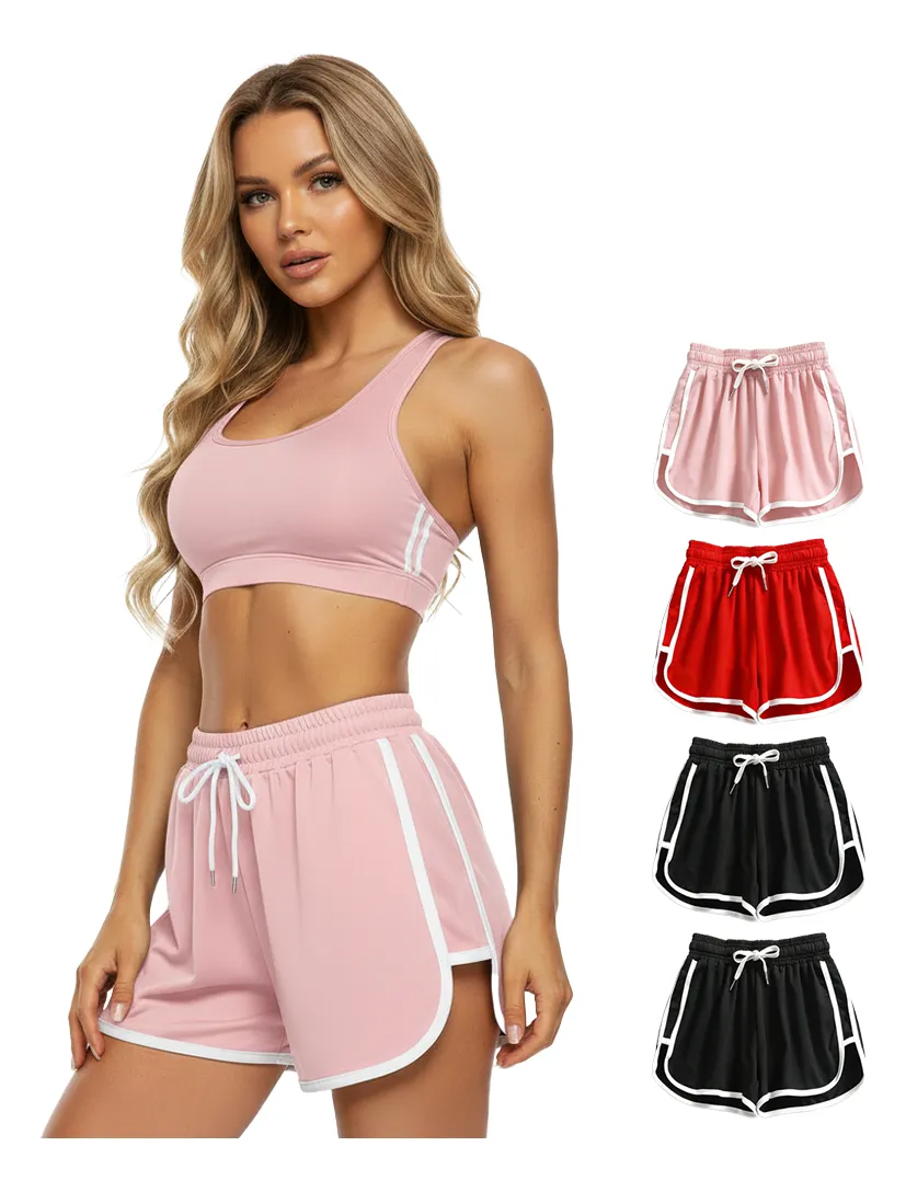 4pcs Shorts Casuales De Cuatro Piezas Para Mujer Deportivos